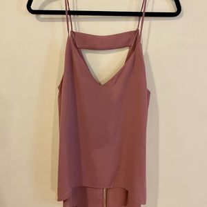 Dark Pink Tank with Open Lower Back